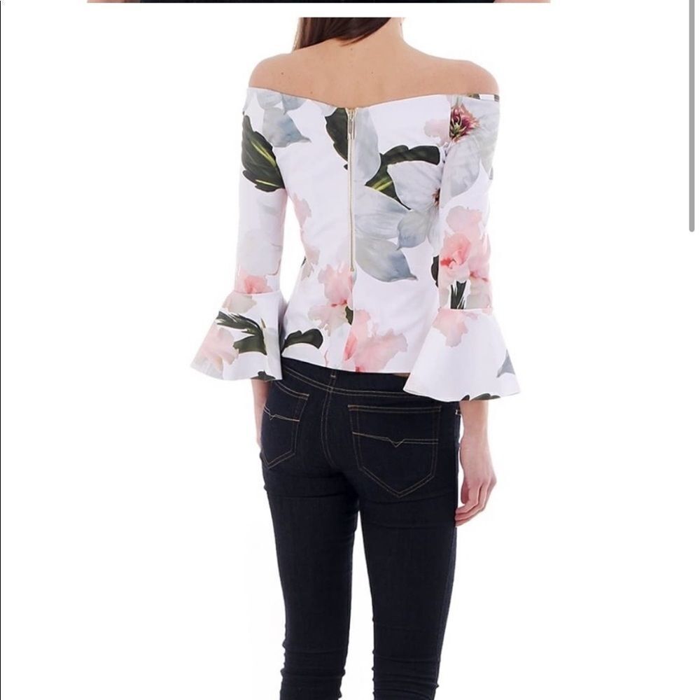 Ted Baker Veleita Chatsworth Bloom Bell Sleeve Top